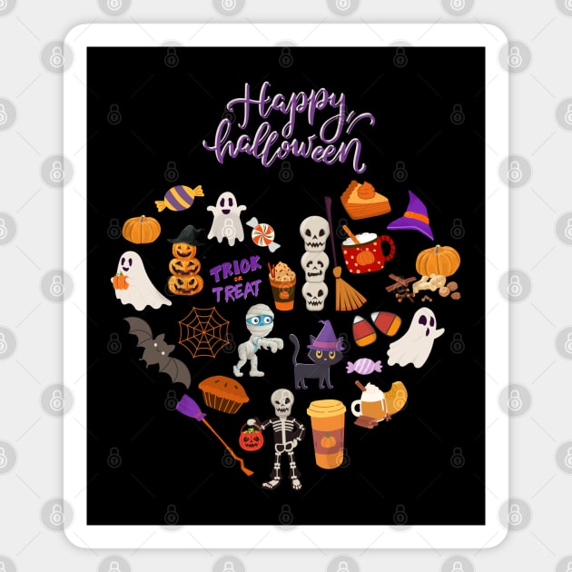 Boo Happy halloween Hello October heart Autumn is my favorite season, love Fall pumpkin Magnet by BoogieCreates